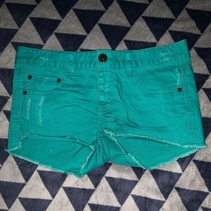 Teal Jean Shorts